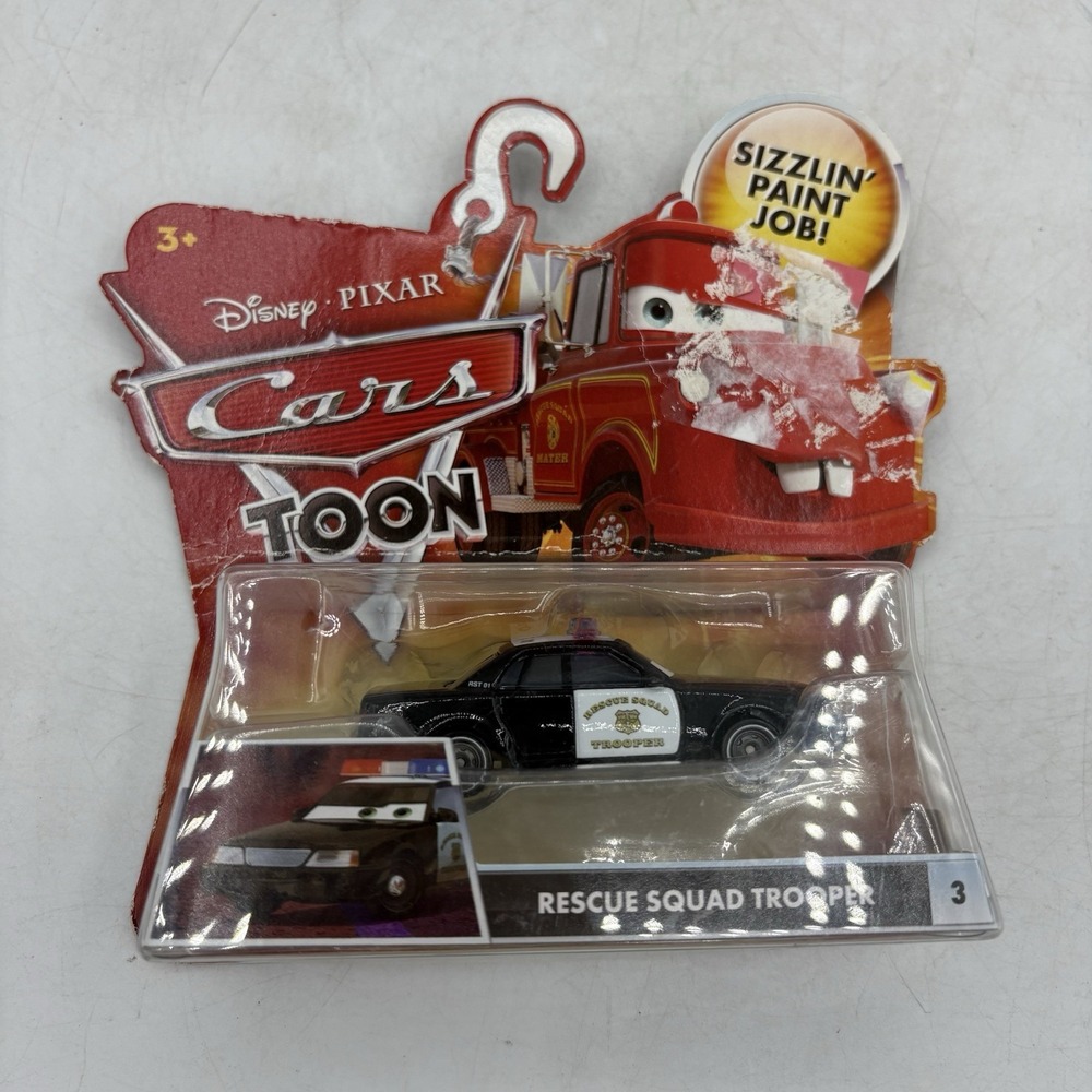 Disney Pixar Cars Toon Police Toy Car Rescue Squad Trooper 3‎ Mater